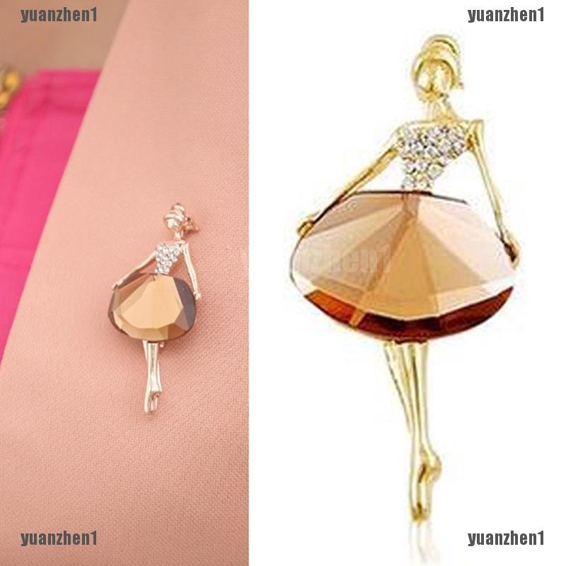 Trâm Cài Áo Hình Cô Gái Múa Ba Lê Đính Đá Thủy Tinh Lấp Lánh Thời Trang