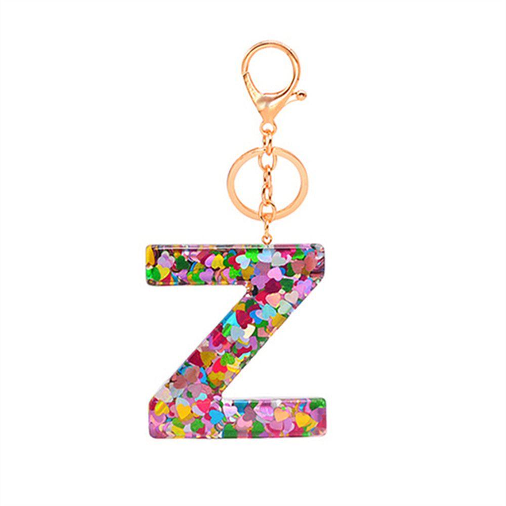 Set 26 Móc Khóa Hình 26 Chữ Cái Đính Kim Sa Nhiều Màu Sắc