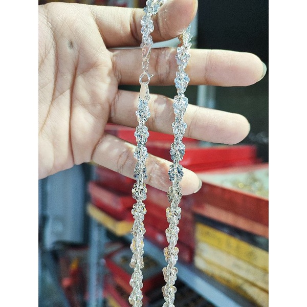 Dây chuyền Xoắn lá Bạc Ý mạ Bạch Kim Vàng Trắng nam nữ