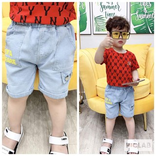 Quần Sooc Jean Siêu Mềm Cho Bé Trai (Size 6-19kg)