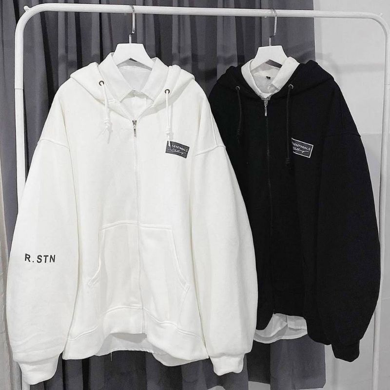 Jacket nỉ ngoại form rộng unisex nam nữ in hình