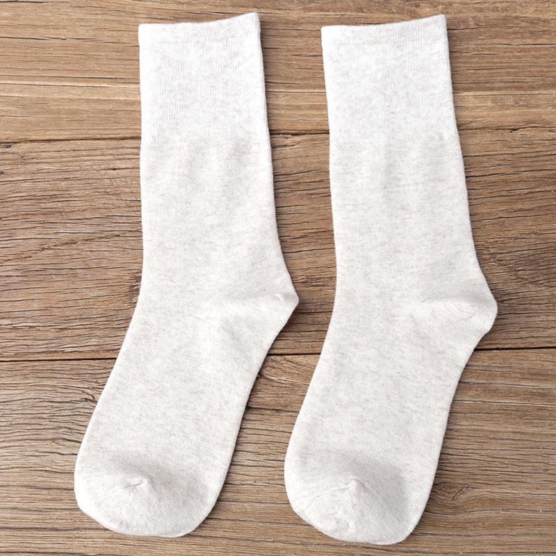 Vớ Cotton Dài Màu Trơn Ấm Áp Xinh Xắn Cho Nữ