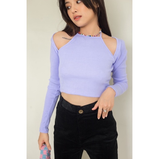 Áo croptop cổ yếm | Garo Top | Secodee