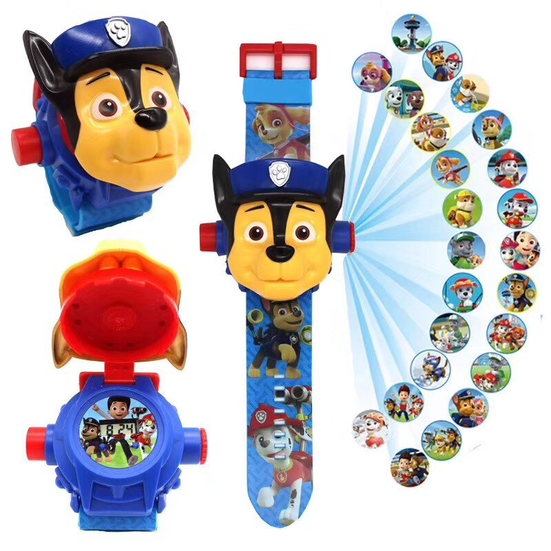 Đồng hồ chiếu 24 hình 3D Ô TÔ XE HƠI điện tử đeo tay đủ hình nhân vật hoạt hình thú vị cho bé trai và bé gái