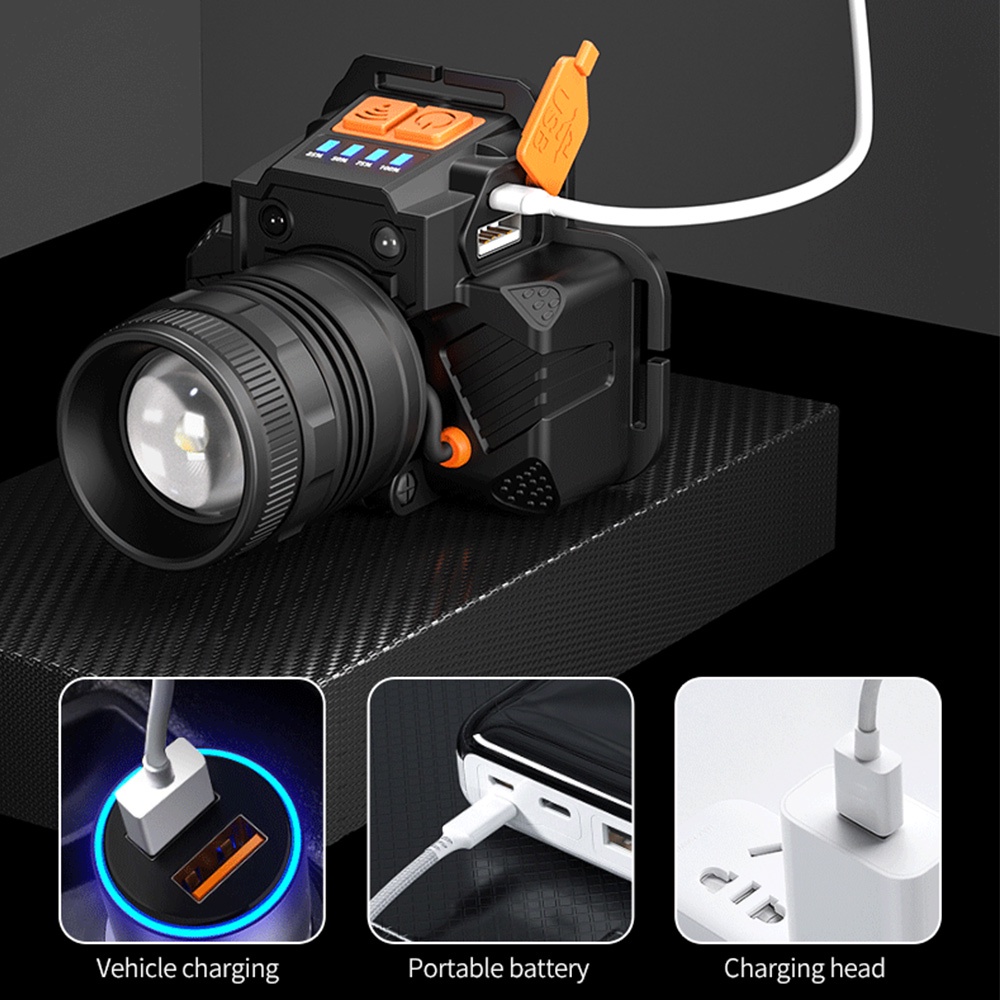 Đèn pin 9 bóng LED đeo đầu đa năng có thể sạc chất lượng cao