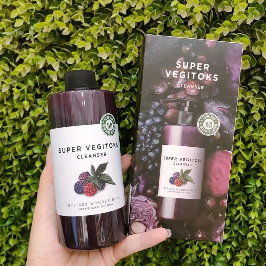 Sữa Rửa Mặt Thải Độc Rau Củ Quả Super Vegitoks Cleanser Byvibes Wonder Bath 300ml Hàn Quốc Chính Hãng