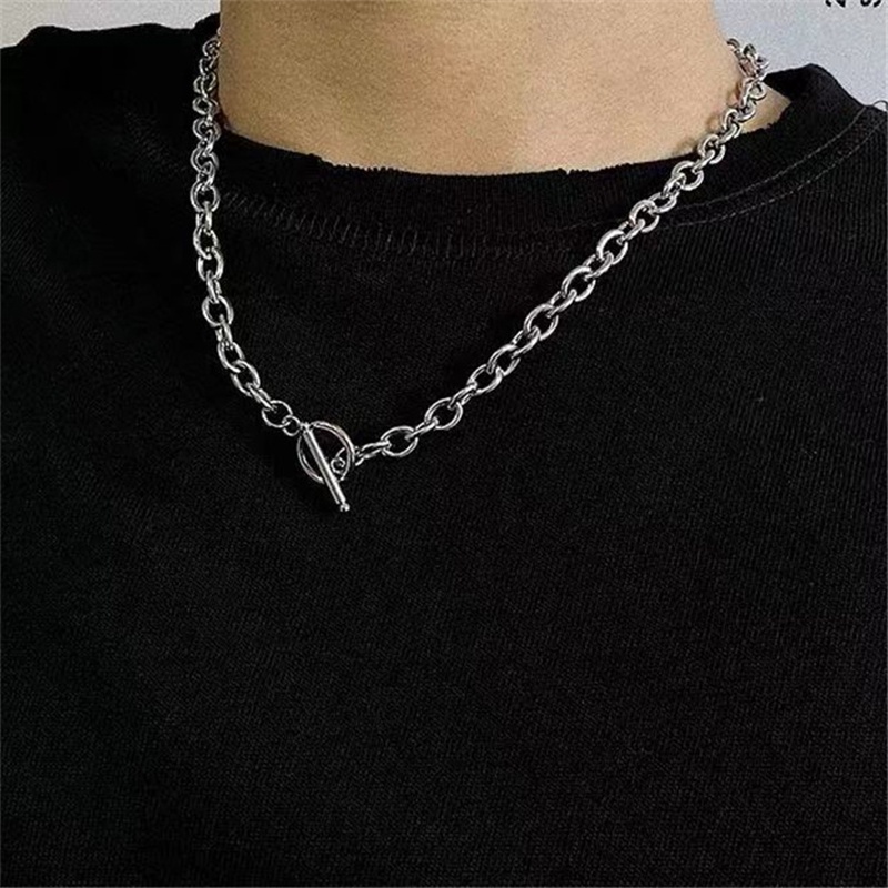 Vòng cổ choker gắn khóa hình chữ Ot thời trang punk Bohemia sành điệu