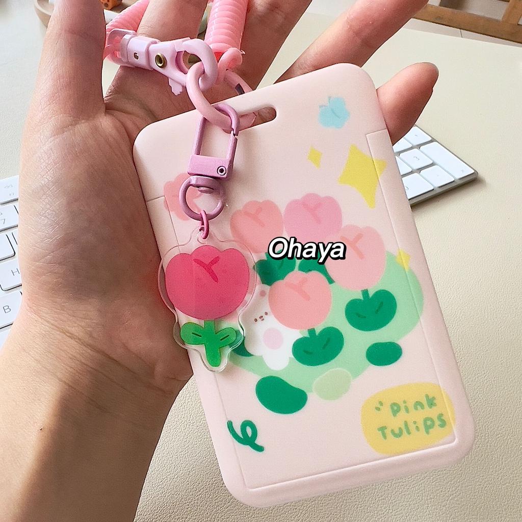 Móc Khóa Hình Thỏ Ohaya tulip 3 Inch Dùng Để Trưng Bày Thẻ ID / Tiền / Thẻ Atm