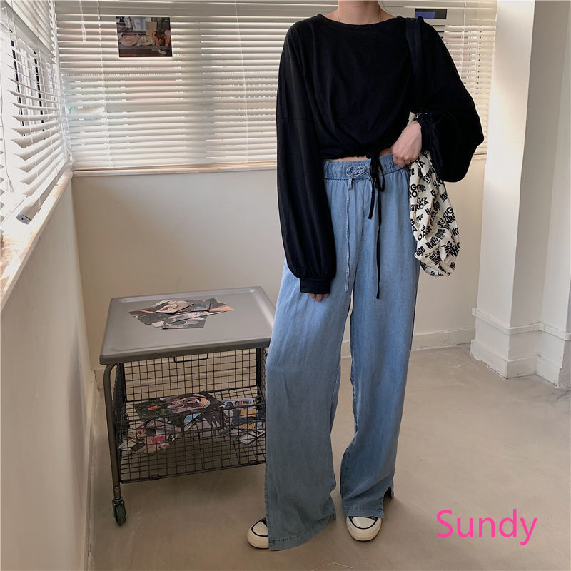 [ Mã 11FASHIONSALE1 giảm 10K đơn 50K ] Áo thun dài tay dáng rộng rút dây thời trang mùa thu xinh xắn cho nữ | BigBuy360 - bigbuy360.vn