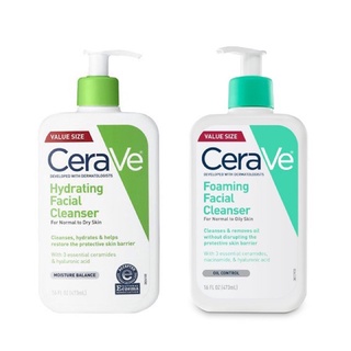 Sữa rửa mặt Cerave bản Mỹ cho Da Dầu & Da Khô, Foaming Facial Cleanser Oil 355ml/Cerave Hydrating Cleanser 355ml