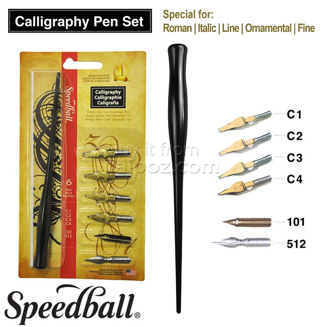- Bộ bút chấm mực Speedball - bộ Calligraphy