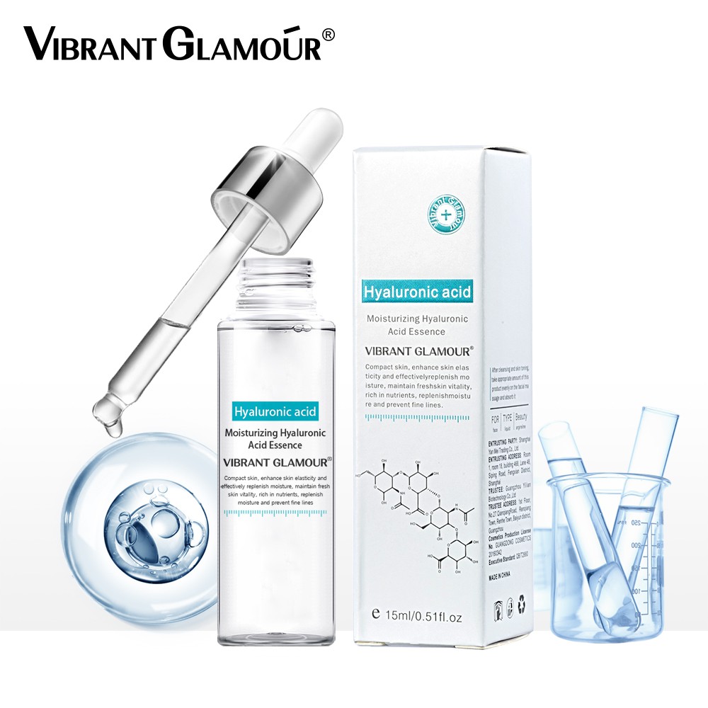 Serum Dưỡng Da Mặt Vibrant Glamour Hyaluronic Acid Chống Lão Hóa Thu Nhỏ Lỗ Chân Lông Dưỡng Ẩm Làm Trắng Da 15ml