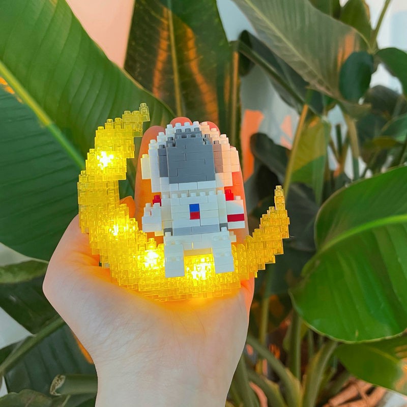 Thu nhỏ lắp ráp khối đồ chơi giáo dục hạt tương thích với trò xếp hình trẻ em Lego phi hành gia vũ trụ lớn dành