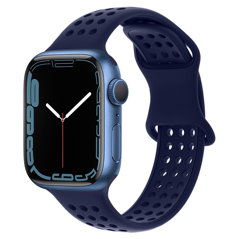 Dây Đeo Silicone Thoáng Khí Cho Đồng Hồ Thông Minh Apple Watch 45mm 41mm 44mm 40mm 42mm 38mm iWatch 7 se 5 4 3 2