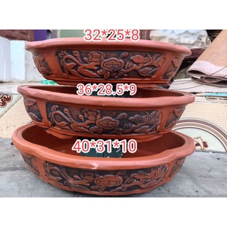 Bộ 3 chậu áng mây hoa văn cổ