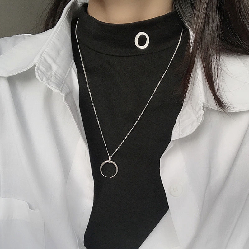 Dây Chuyền Mặt Trăng Và Mặt Trời Phong Cách Retro