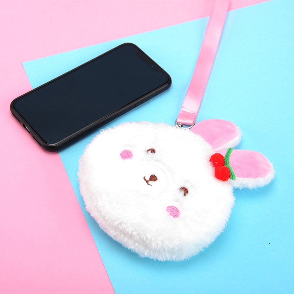 Ví đựng tiền xu / tai nghe / chìa khóa / thẻ / cáp sạc USB thiết kế hình gấu / thỏ nhồi bông