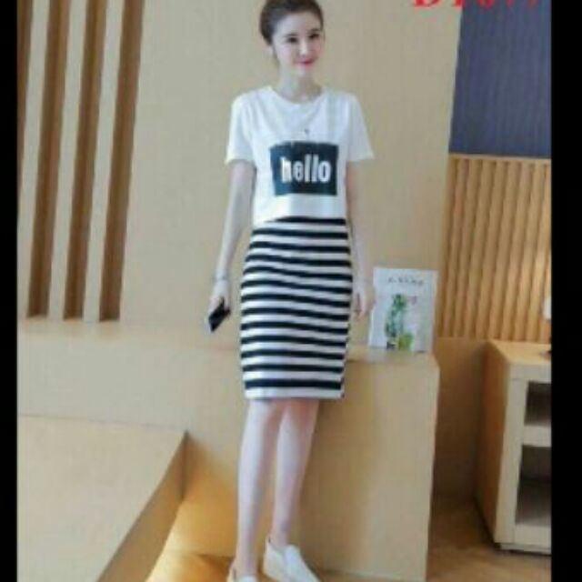 set đầm ôm kèm áo croptop