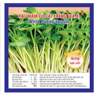 Hạt giống rau mầm củ cải trắng gói 50 gram