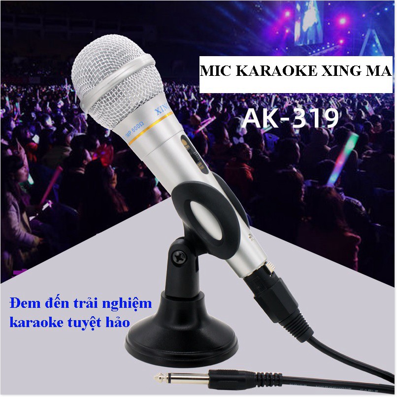 Micro Karaoke XINGMA AK-319 chống hú, Sử Dụng Cho Loa Kéo, Ampli, Bắt âm tốt, giọng hay 🚀Giao hàng hỏa tốc 2H🚀