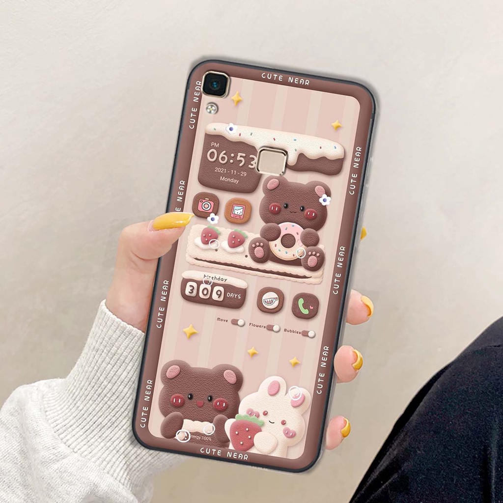 Ốp lưng Vivo V3 / V3 Max in hình gấu cute,bò sữa 3D cute dễ thương bảo vệ điện thoại