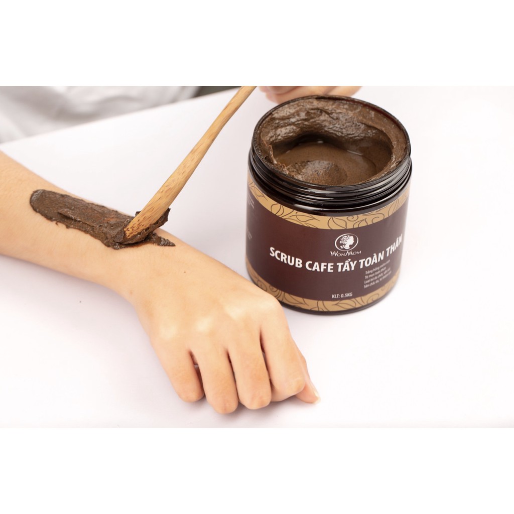 Scrub Cafe Tẩy Tế Bào Chết Toàn Thân Giúp Trắng Da Body An Toàn Wonmom 500g