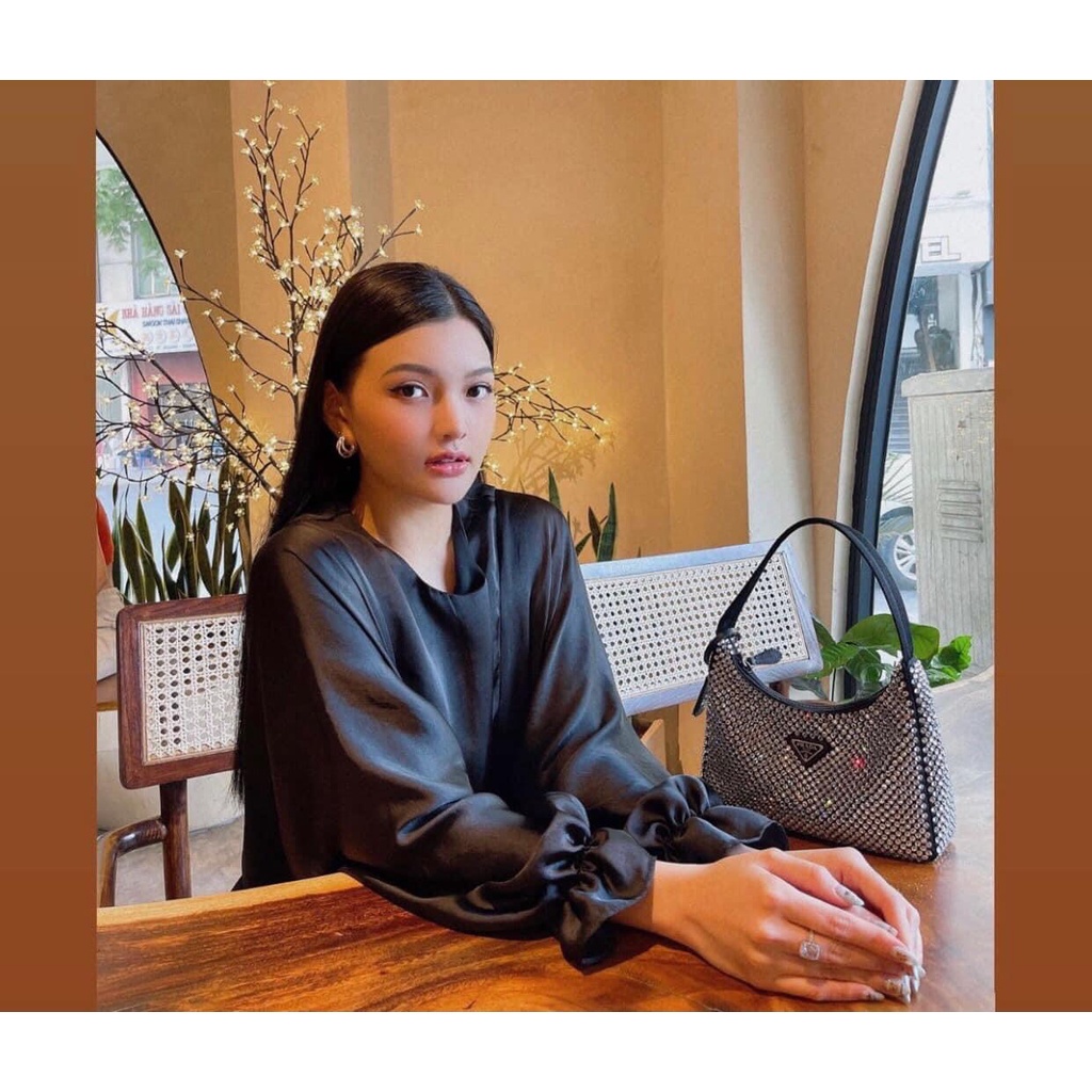 TÚI XÁCH NỮ PRADA BLING BLING KẸP NÁCH SP FULLBOX