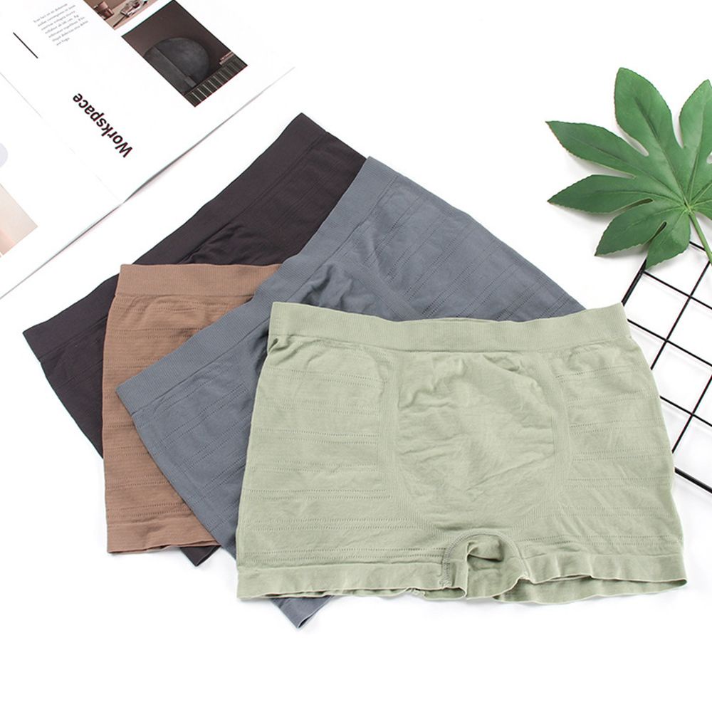 Quần lót boxer không đường may bằng cotton nylon co giãn thoáng khí thoải mái cho nam