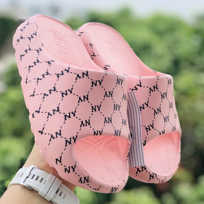 Dép bánh mỳ ❤️FREESHIP + Hộp❤️ dép đúc mlb ny bóng chày quai ngang thể thao nam nữ đủ màu hoạ tiết ny chất xịn,màu hồng