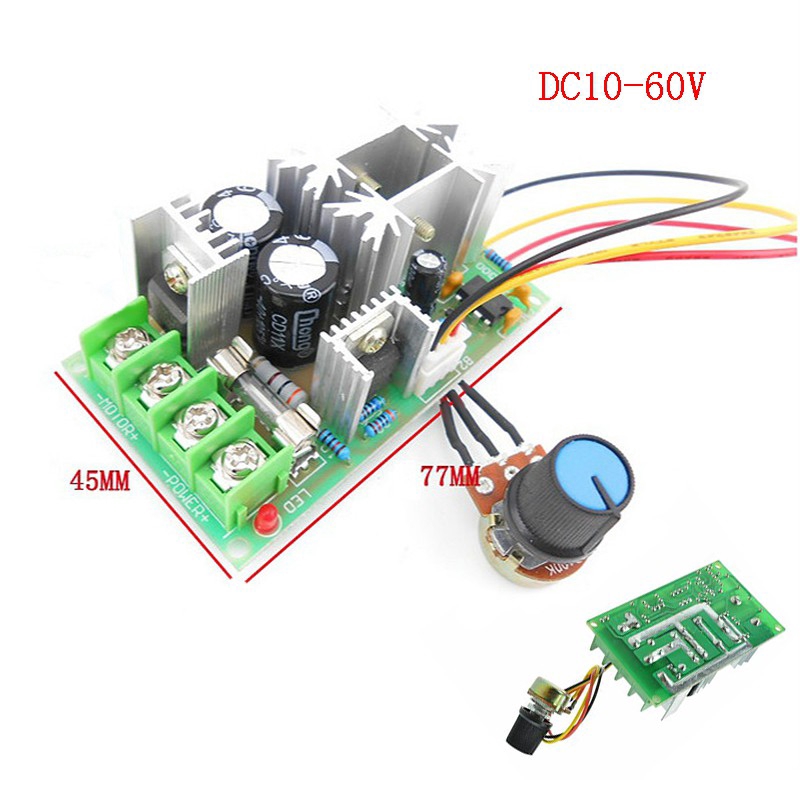 Công tắc bộ điều khiển tốc độ động cơ DC 10-60V PWM 20A Bộ điều chỉnh điện áp hiện tại Mô-đun truyền động công suất cao