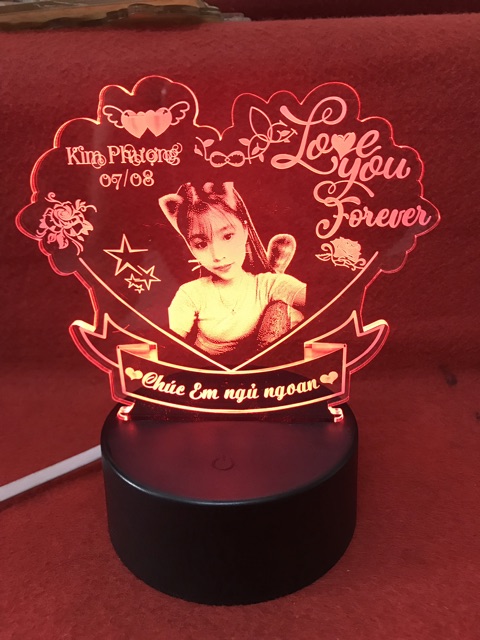 Đèn ngủ 3d Led 16 màu quà tặng theo yêu cầu