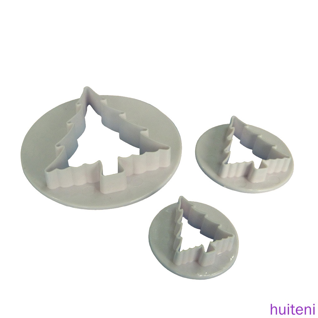 Set 3 khuôn cắt bánh quy bằng nhựa cấp thực phẩm hình cây thông giáng sinh