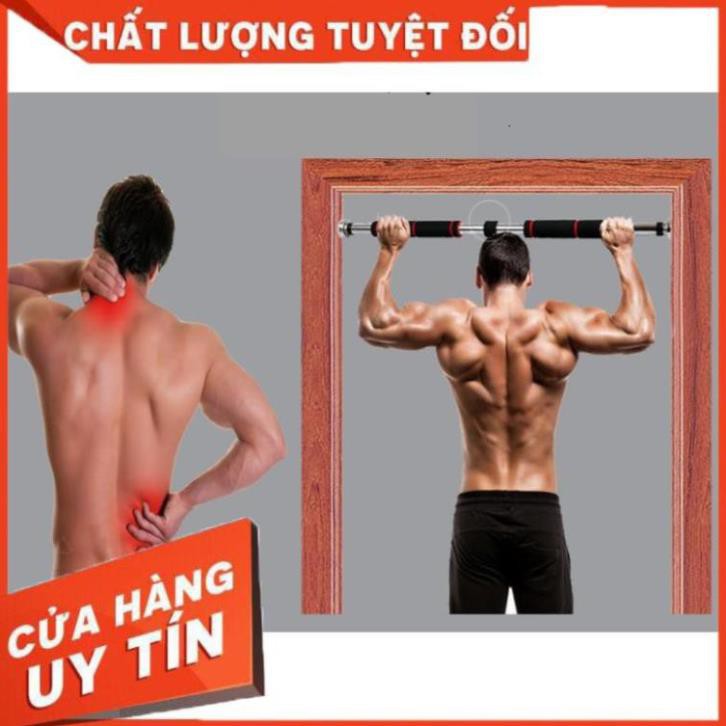 Thanh tập xà đơn treo tường gắn cửa LOẠI DÀI 80CM - 130CM kích thước có thể tùy chỉnh phù hợp tập gym