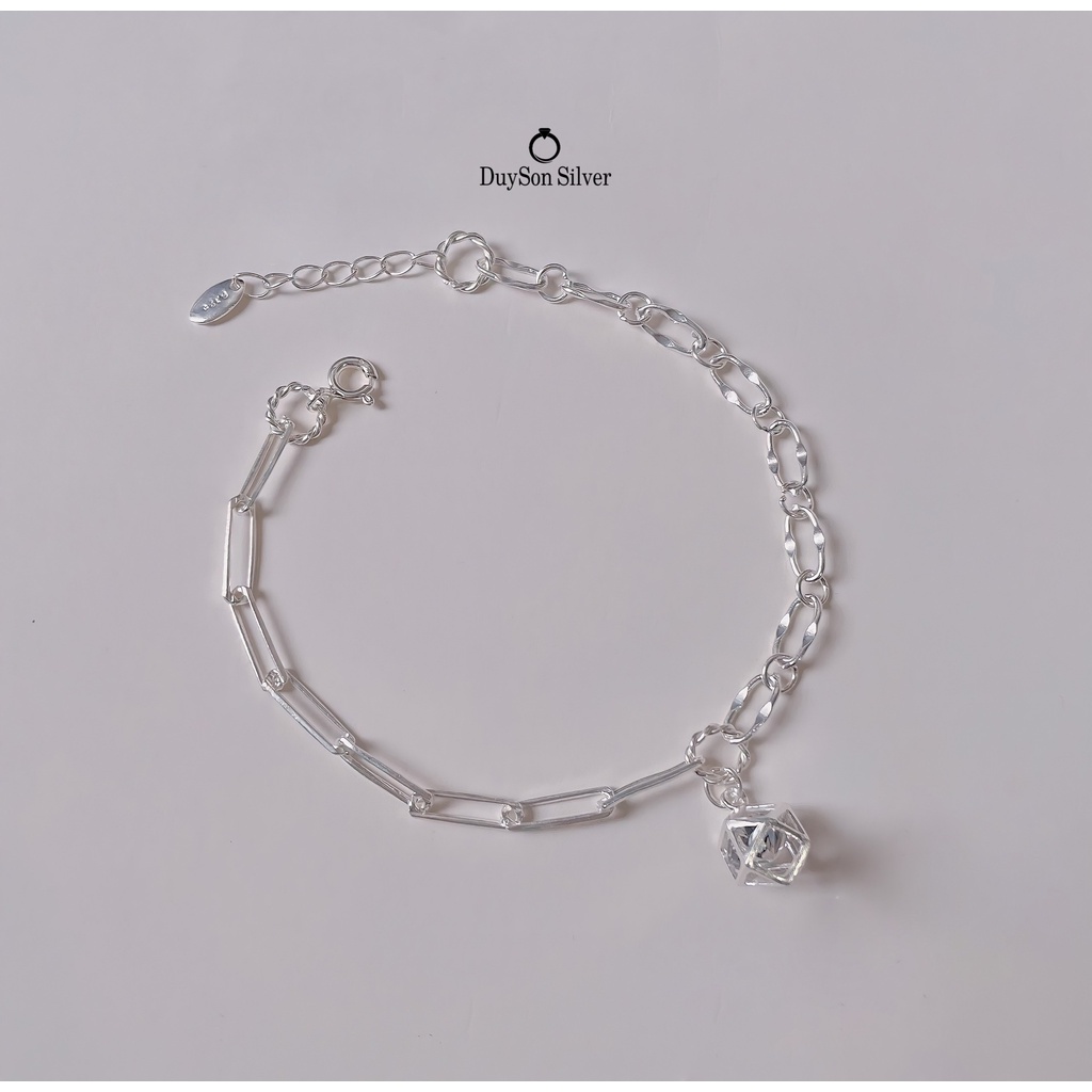 Vòng tay bạc nữ DUYSON SILVER, lắc tay hình đa giác bạc 925 Hexagon [LTKX22]