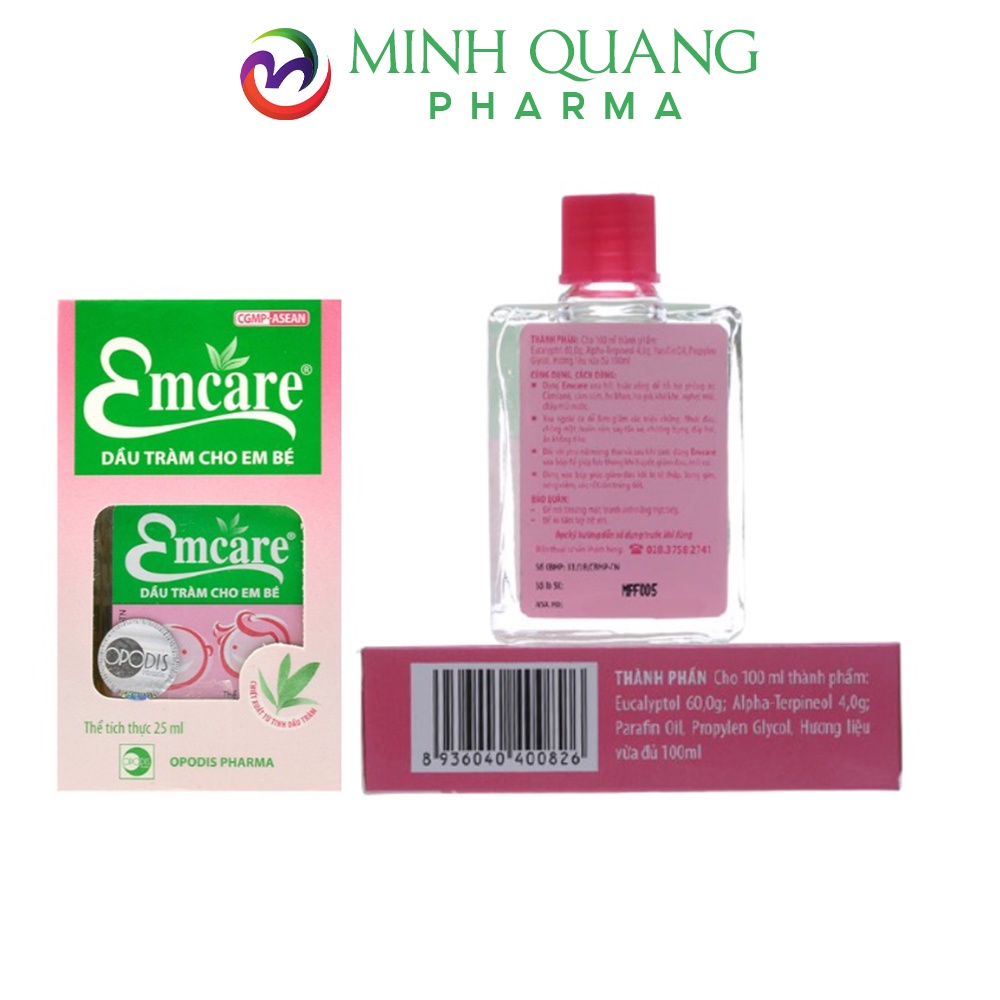 Dầu tràm cho em bé EMCARE phòng ngừa cảm lạnh, nghẹt mũi lọ 30ml
