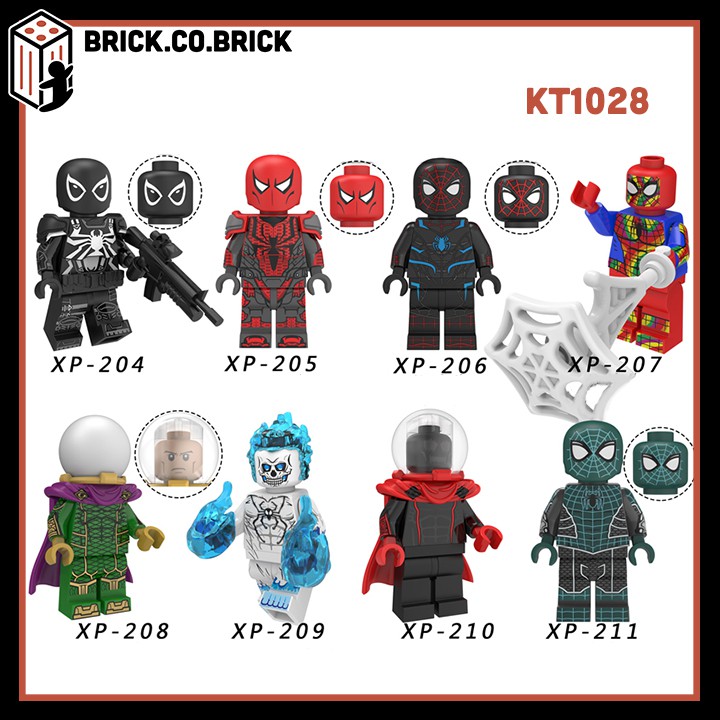 Nhân vật Người nhện Minifigure Spiderman Far From Home Spiderverse Mysterio Agent Venom KT1028