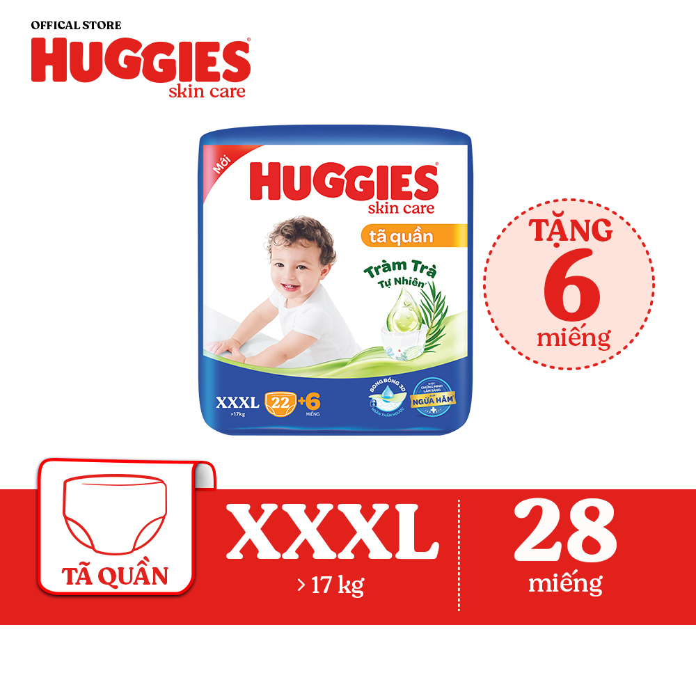 Tã quần Huggies Skincare Jumbo XXXL22+6