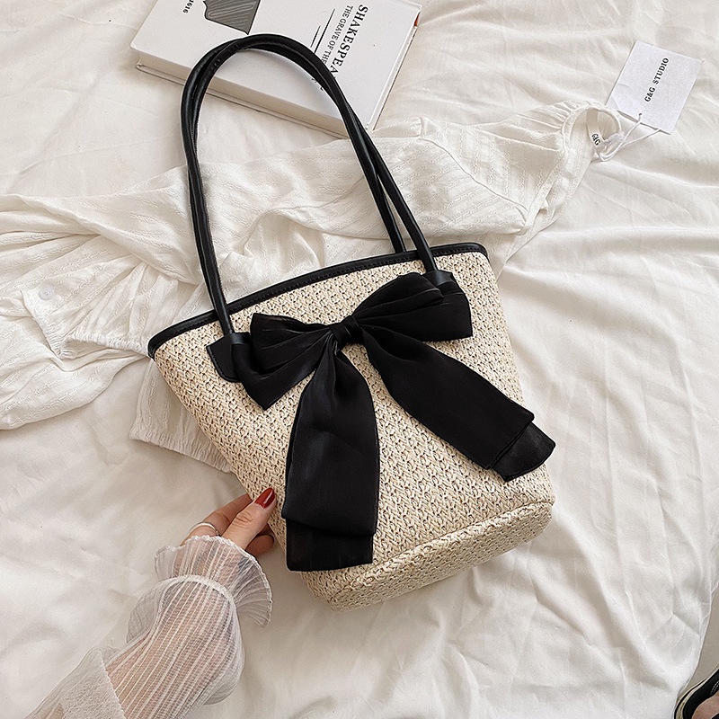 Túi đeo vai IELGY đan rơm sức chứa lớn thời trang cho nữ