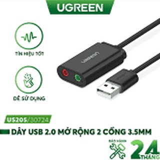 Cáp chuyển đổi ugreen usb 2.0 sang audio 3.5mm 30143 - hàng chính hãng