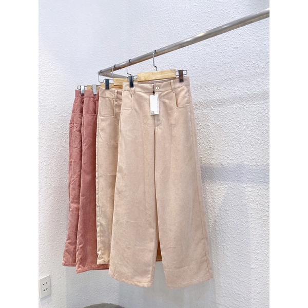 Quần culottes ống suông chất giả nhung
