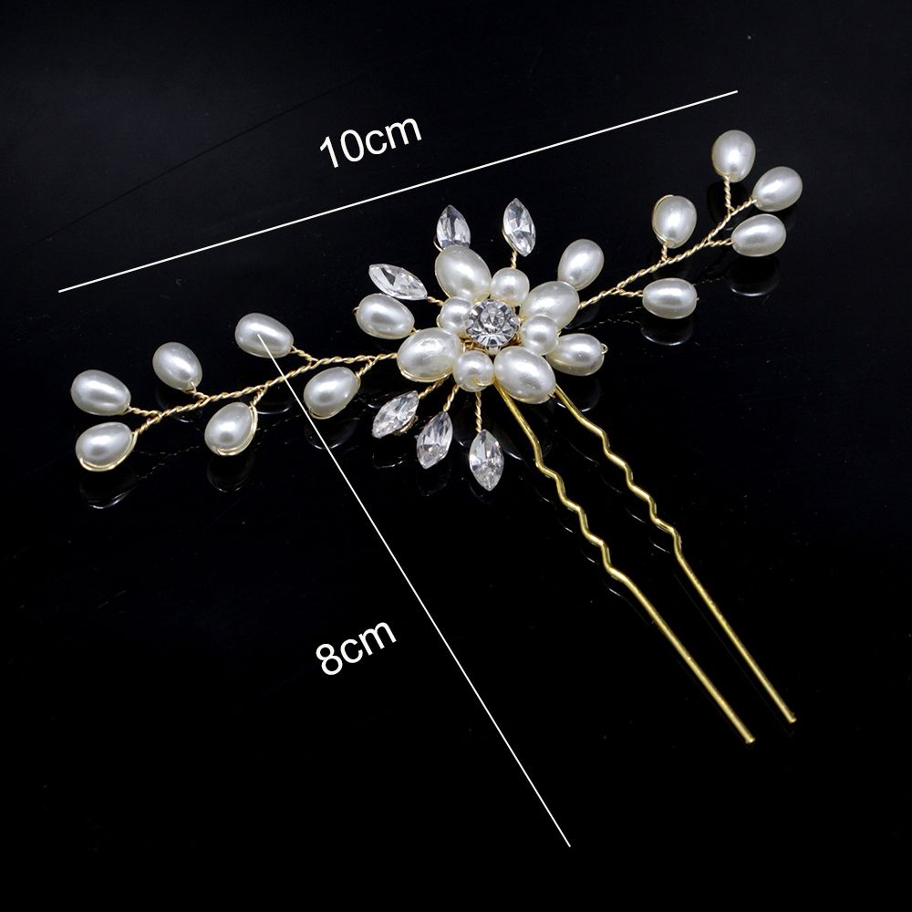 Kẹp Tóc Kim Loại Hình Hoa Đính Đá Xinh Xắn Cho Nữ