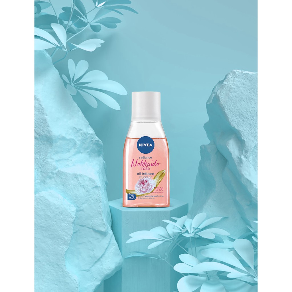 Dầu Tẩy Trang Nivea Hokkaido Rosy White Oil-Infused Micellar 0% Alcohol Chiết Xuất Hoa Hồng 125ml