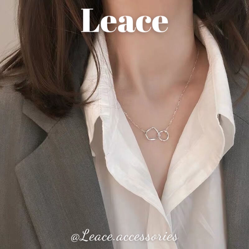 Dây chuyền nữ, vòng cổ nữ mặt hình học đan nhau NL016,017 Leace.accessories