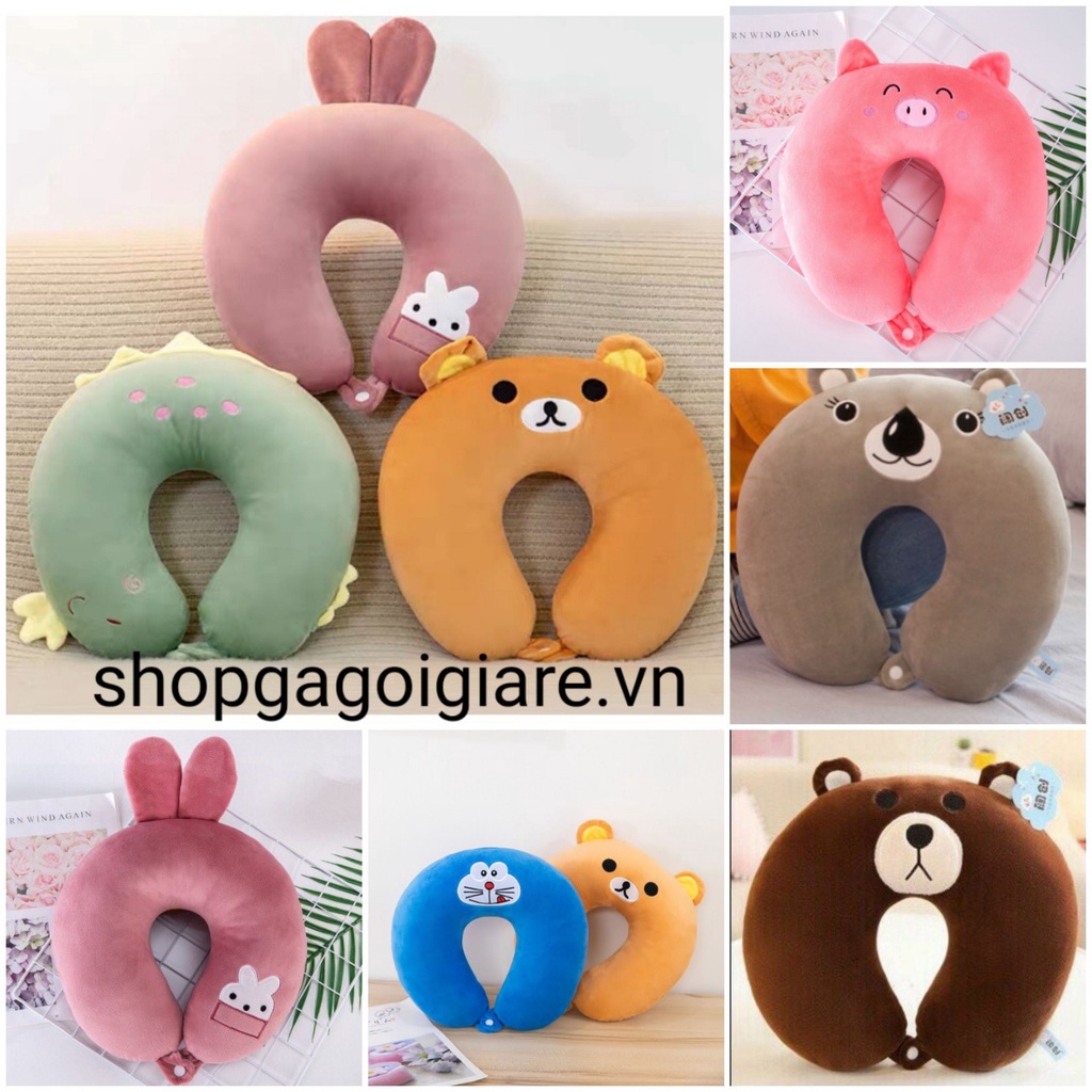 gối kê cổ chữ U,gối chữ u văn phòng chống đau mỏi vai gáy size to,nhiều hình thú dễ thương