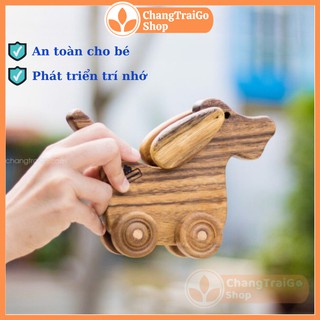 Đồ chơi gỗ, Chú chó lắc tai cầm tay, an toàn Chàng Trai Gỗ.