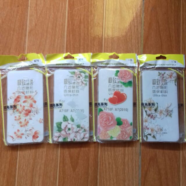 [Mã ELFLASH3 hoàn 10K xu đơn 20K] Ốp lưng galaxy A7 2016_Ốp lưng dẻo hoa
