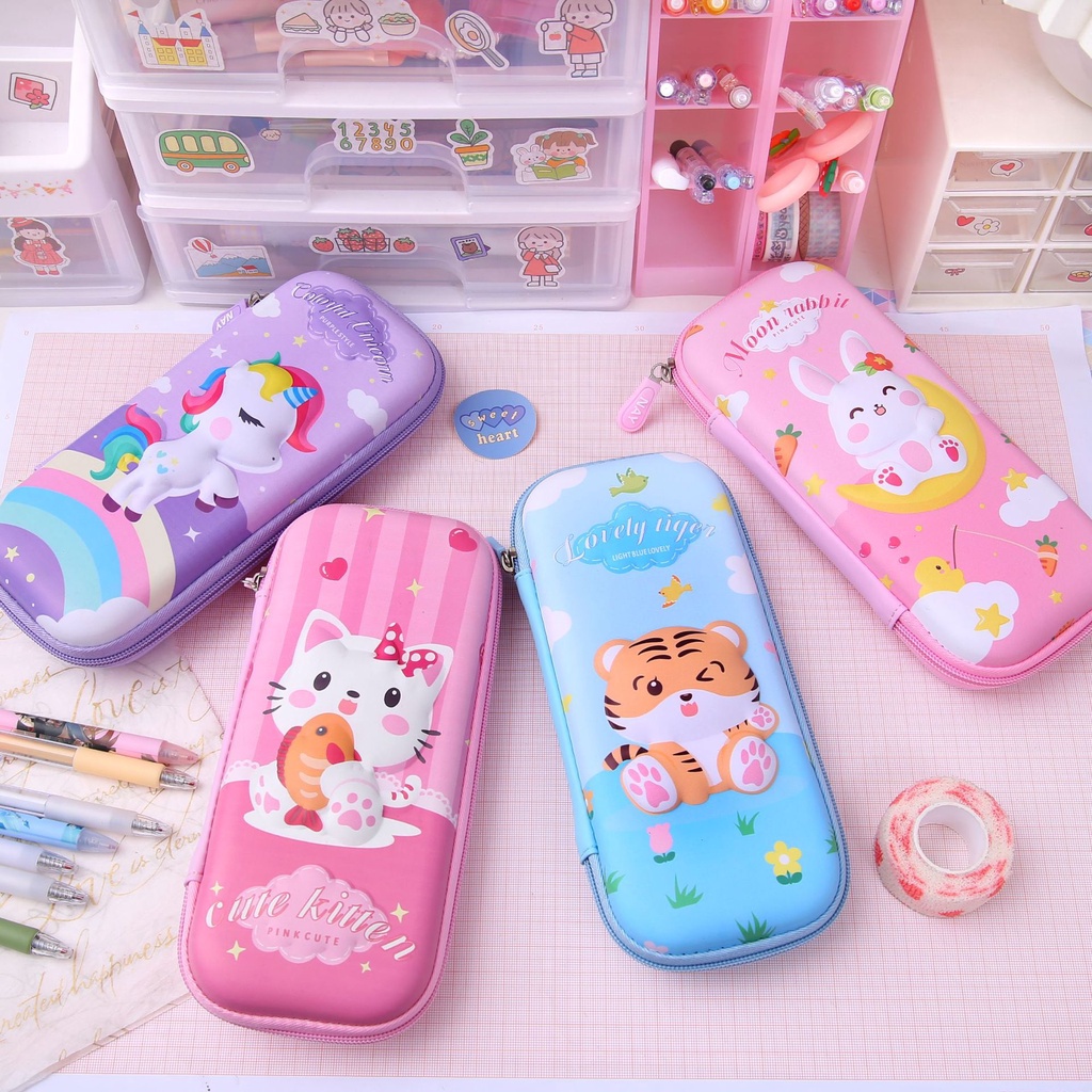 Hộp Đựng Bút Đa Năng Hình Kỳ Lân 3D Dễ Thương