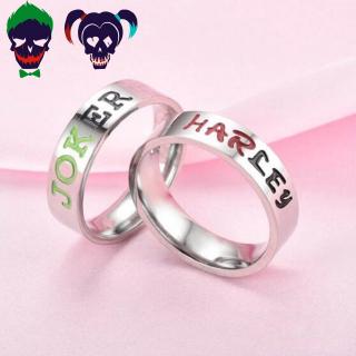 Cặp Đôi Nhẫn DC Comics Suicide Squad Harley Quinn Yêu Joker Người Yêu Cặp Đôi Nhẫn Thép Không Gỉ