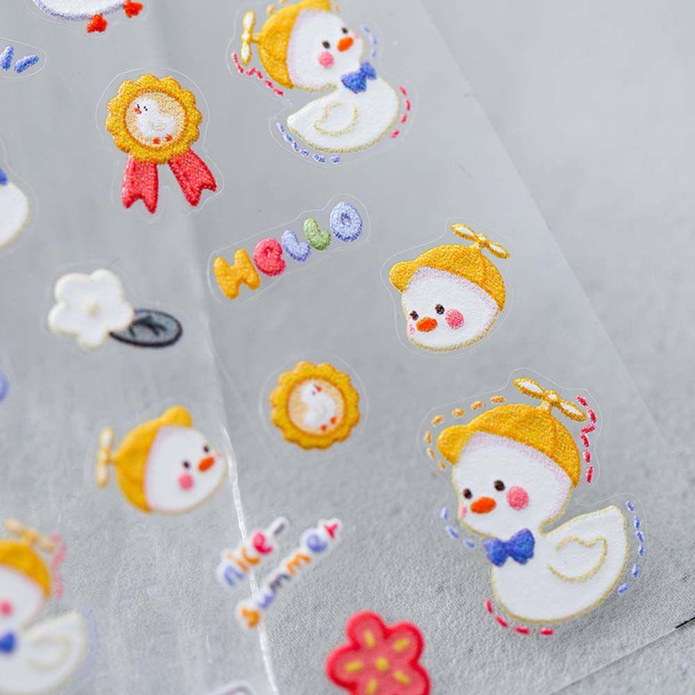 Đề Can Dán Móng Tay DIY Hình Động Vật Vịt Chó Màu Sắc Đáng Yêu