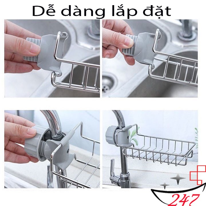 ♥️ Free ship ♥️ Kệ Để Đồ Rửa Chén Cạnh Vòi Rửa Bằng Inox